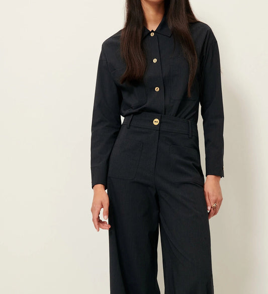Young Ideas/Henmores - Manhatti Wide Leg Double Pocket Trousers - Carbonella Blue - 8