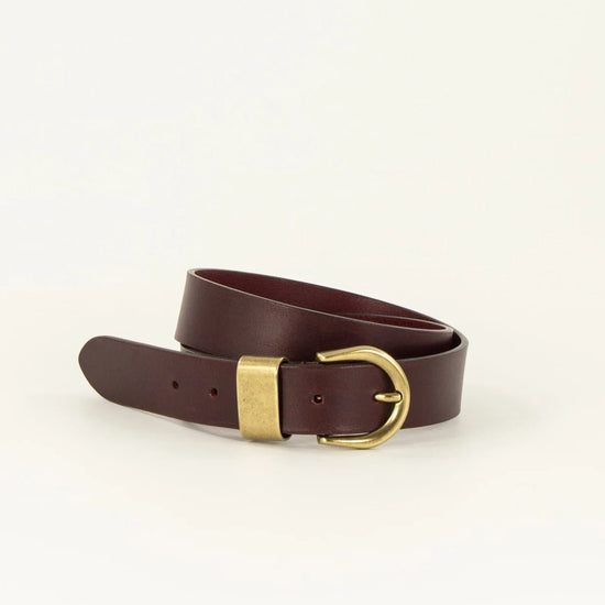 Young Ideas/Henmores - Miloa Gold Buckle Leather Belt - Black - S