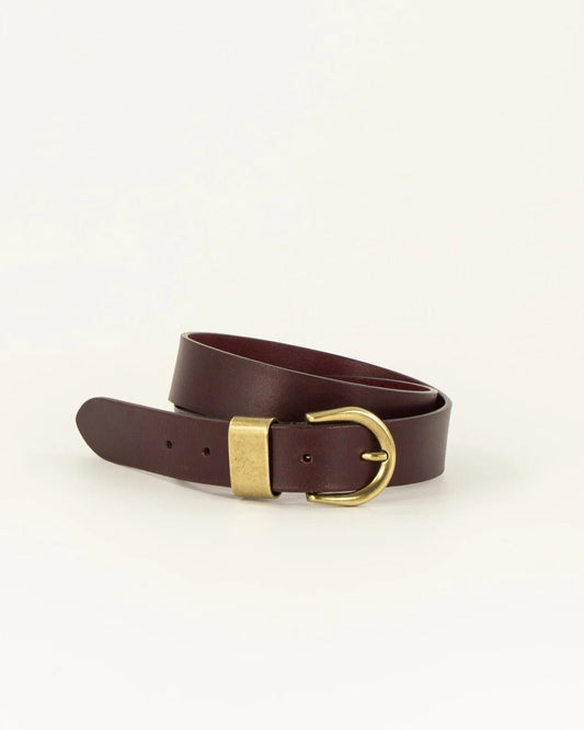 Young Ideas/Henmores - Miloa Gold Buckle Leather Belt - Black - S