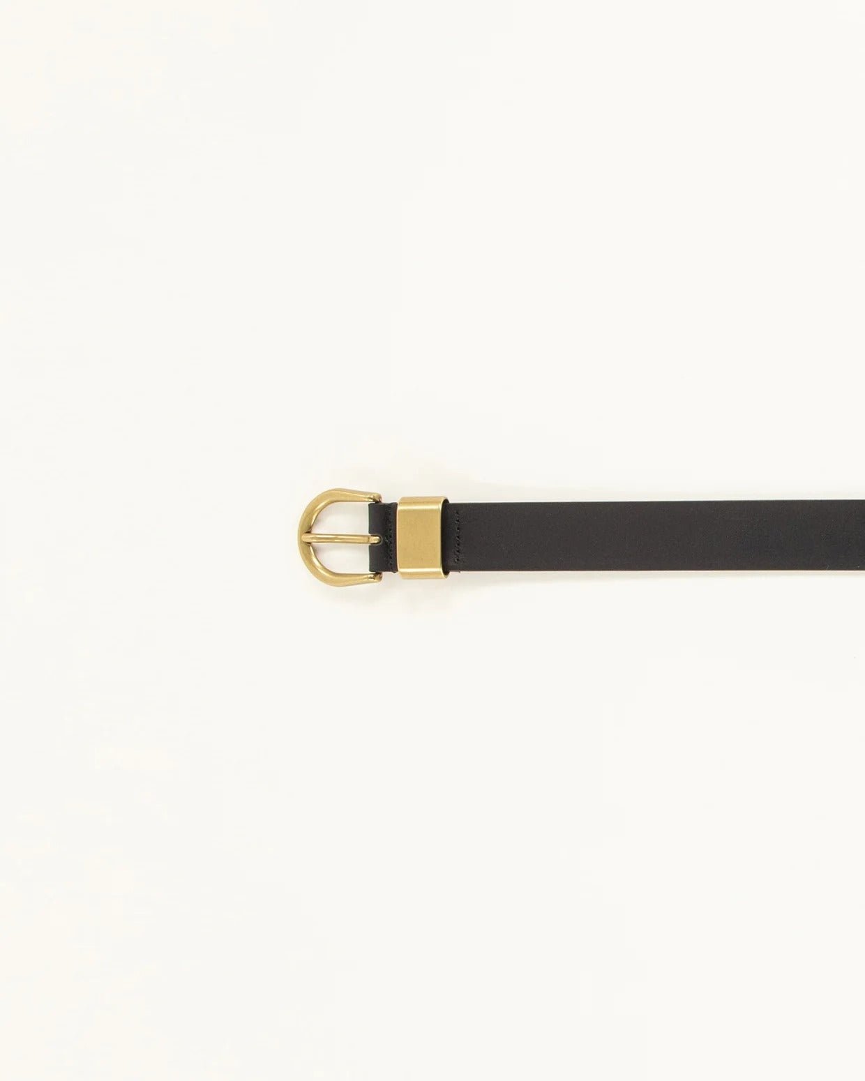 Young Ideas/Henmores - Miloa Gold Buckle Leather Belt - Black - S