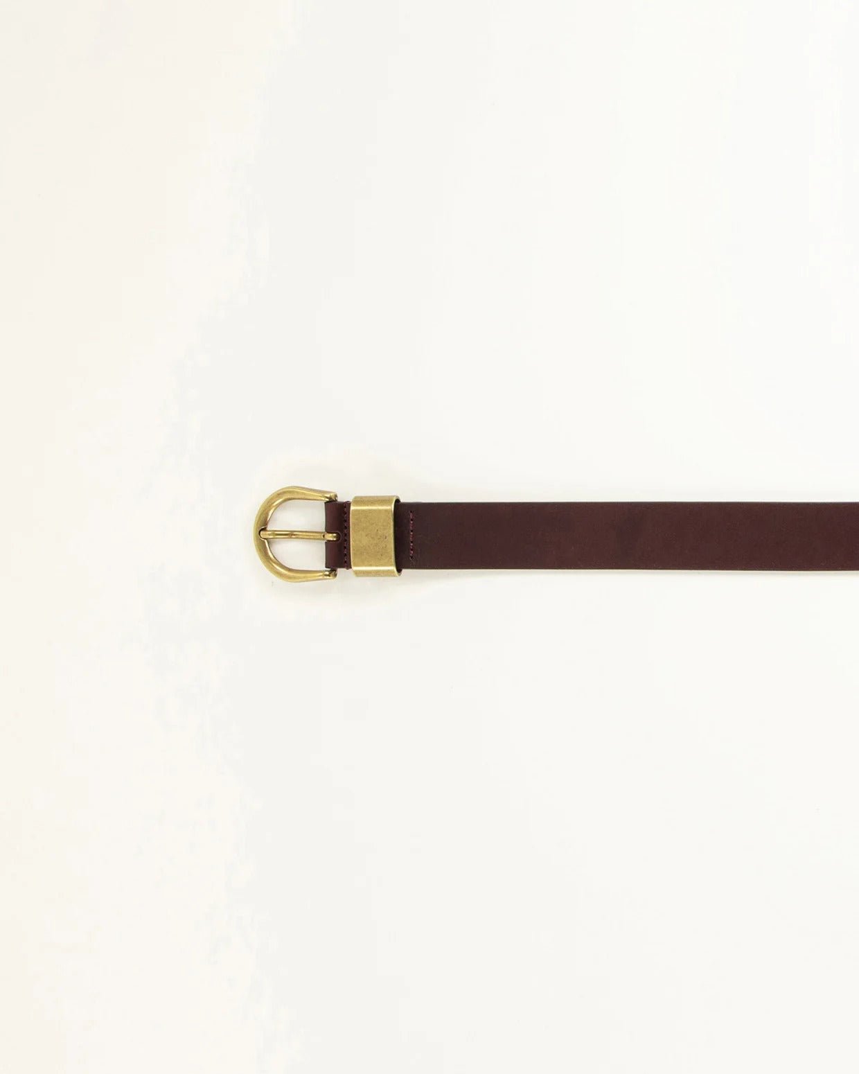 Young Ideas/Henmores - Miloa Gold Buckle Leather Belt - Burgundy - S