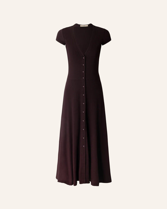 Young Ideas/Henmores - Nea Button Up Midi Dress - Ganache - XS
