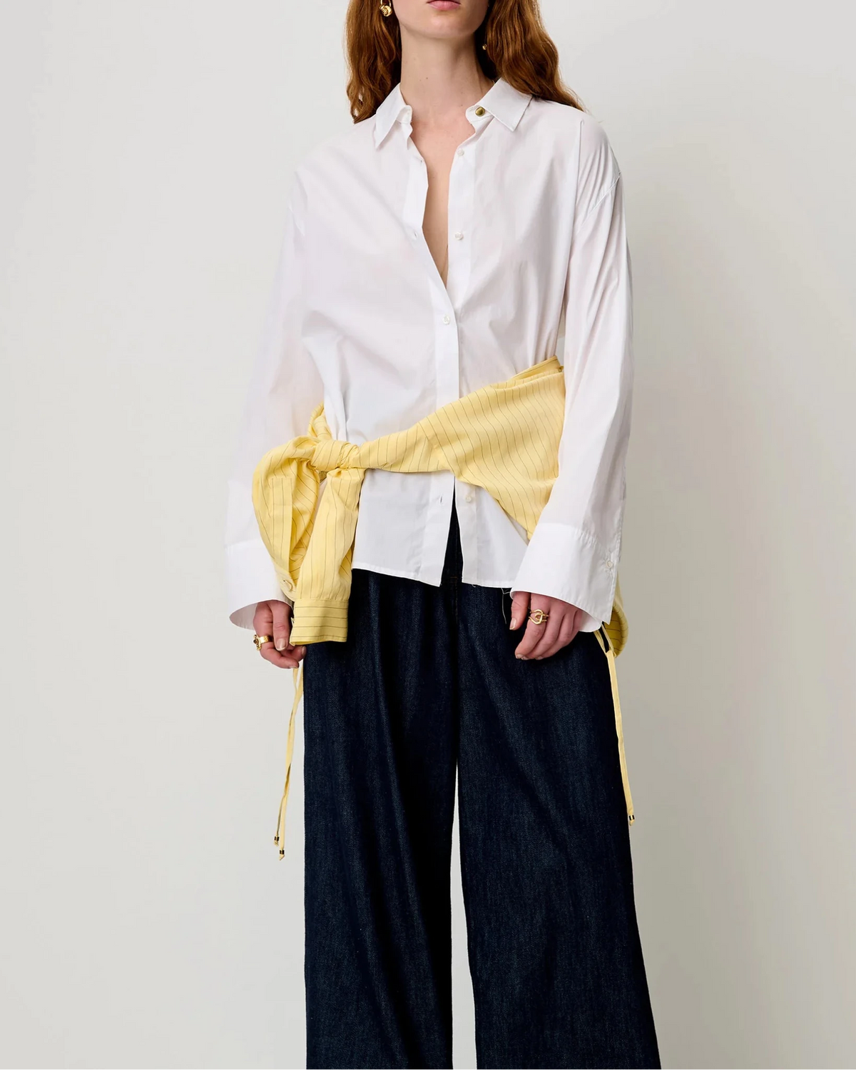 Young Ideas & Henmores -Neomi Poplin Shirt -Optical White -S
