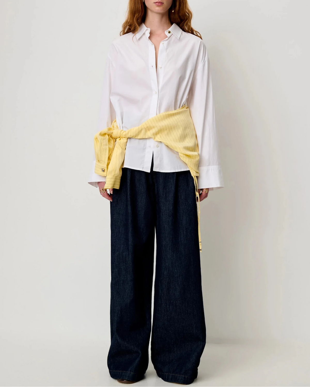 Young Ideas & Henmores -Neomi Poplin Shirt -Optical White -S