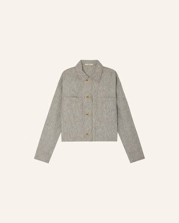 Young Ideas/Henmores - Notteri Double Pocket Shirt Jacket - White/Black - XS