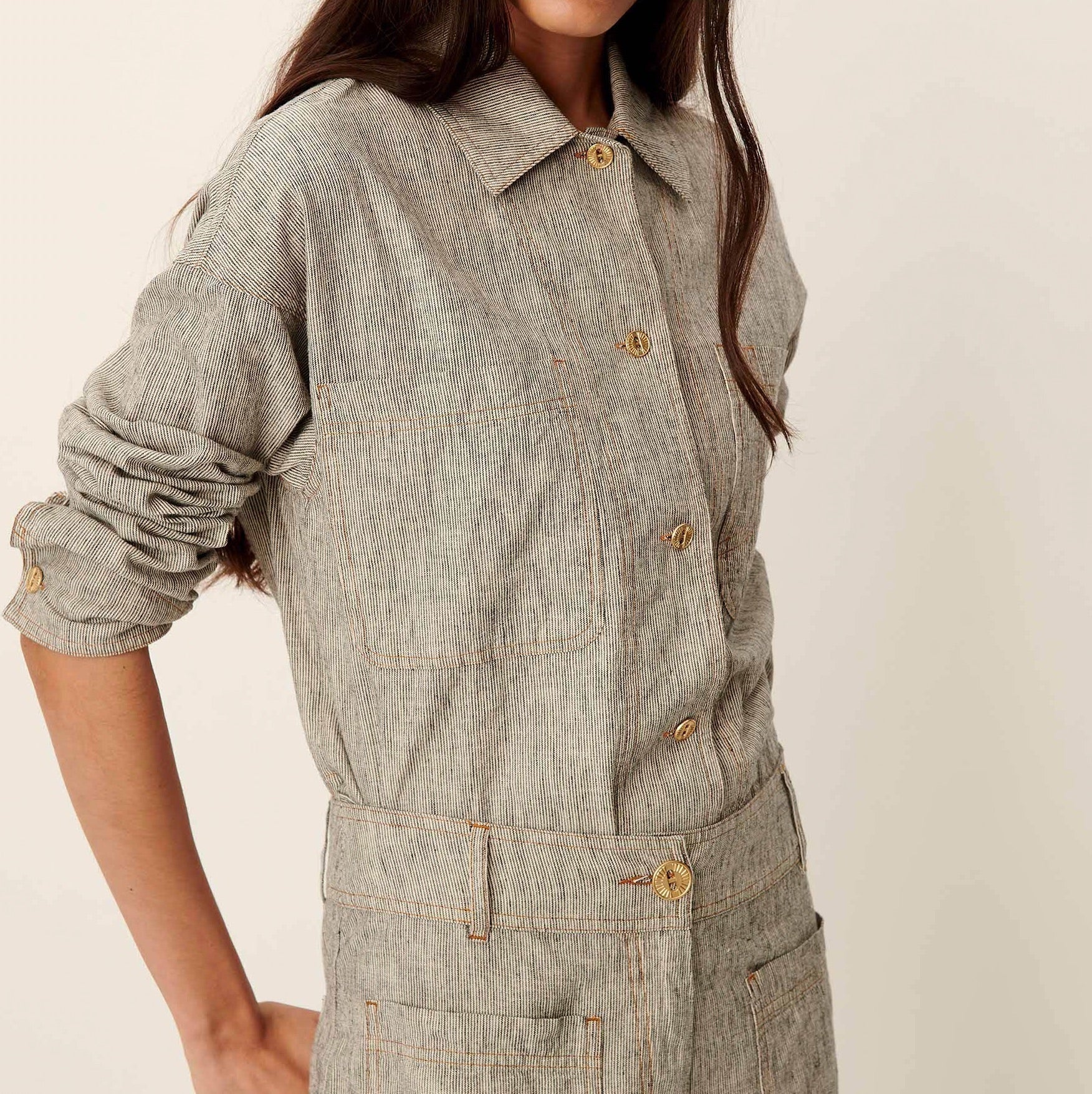 Young Ideas/Henmores - Notteri Double Pocket Shirt Jacket - White/Black - XS