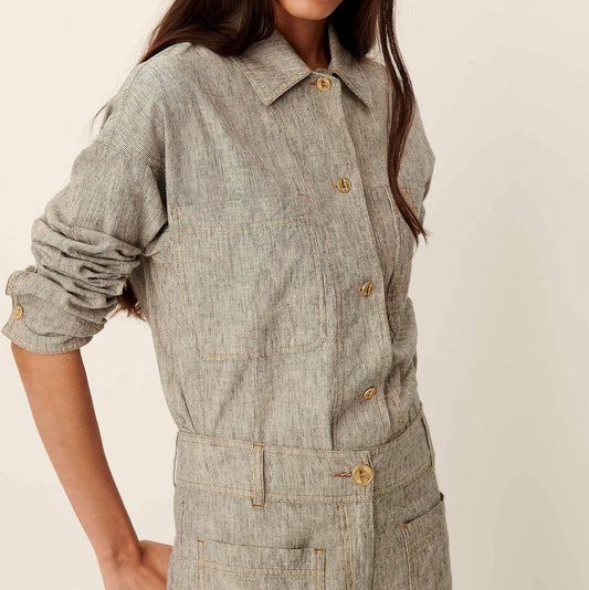 Young Ideas/Henmores - Notteri Double Pocket Shirt Jacket - White/Black - XS