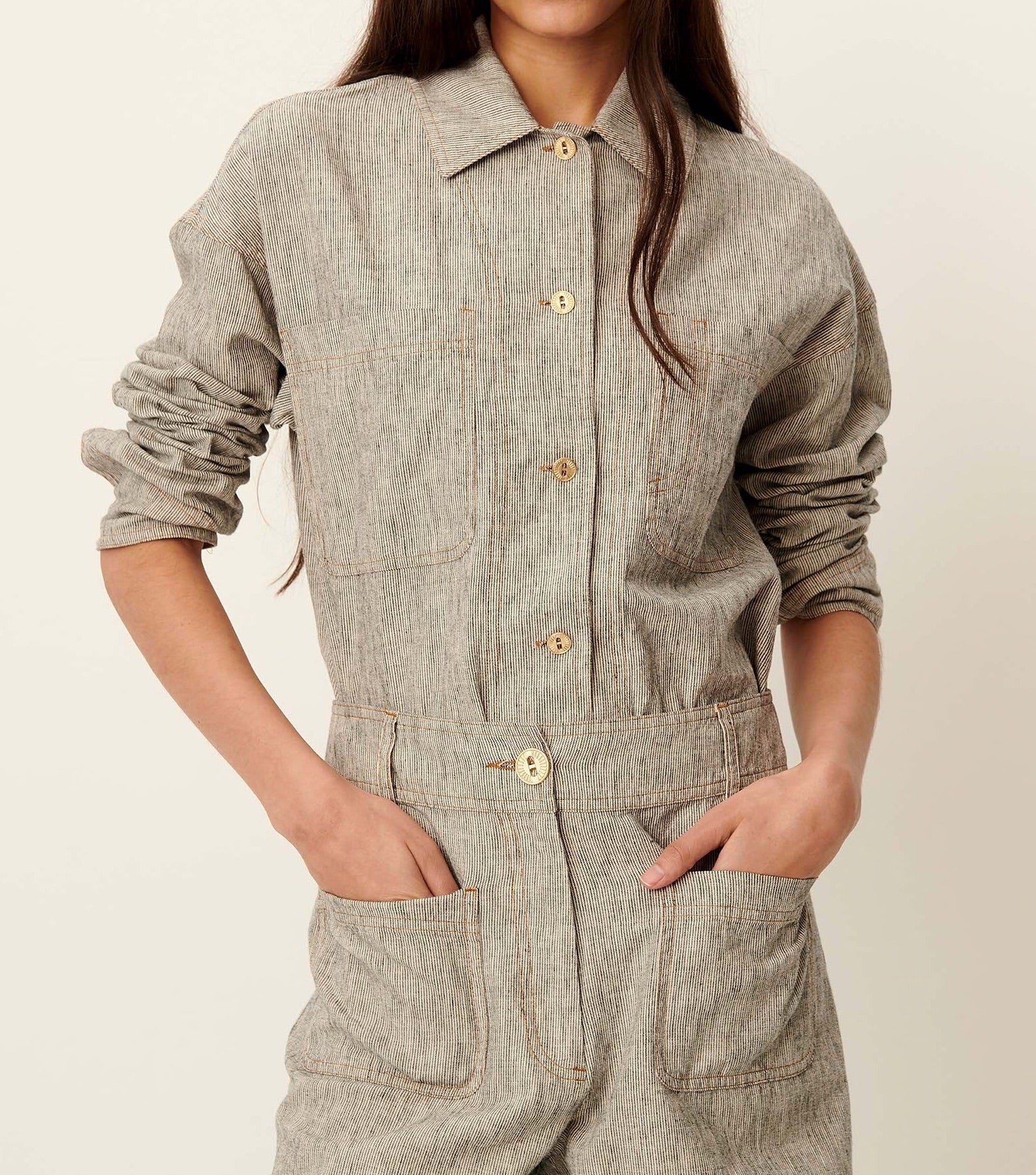 Young Ideas/Henmores - Notteri Double Pocket Shirt Jacket - White/Black - XS