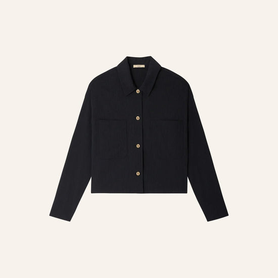 Young Ideas/Henmores - Notteri Double Pocket Shirt Jacket - White/Black - XS
