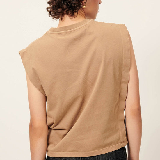 Young Ideas/Henmores - Orlando Sleeveless Layered T-Shirt - Alpaga Tan - XS