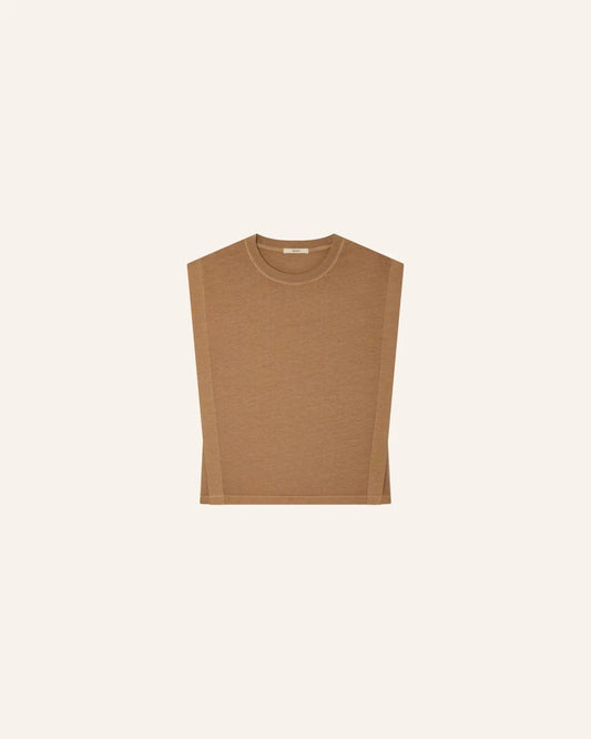 Young Ideas/Henmores - Orlando Sleeveless Layered T-Shirt - Alpaga Tan - XS