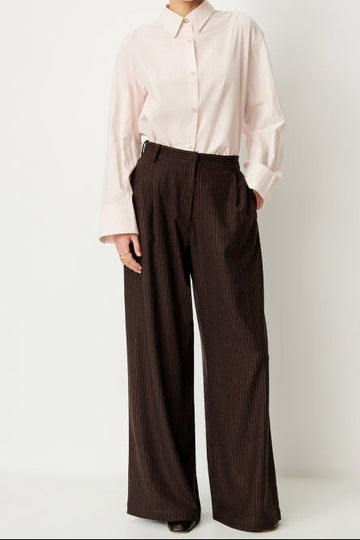 Young Ideas & Henmores -Orozco Pinstripe Trousers -Pause Cafe Brown -8