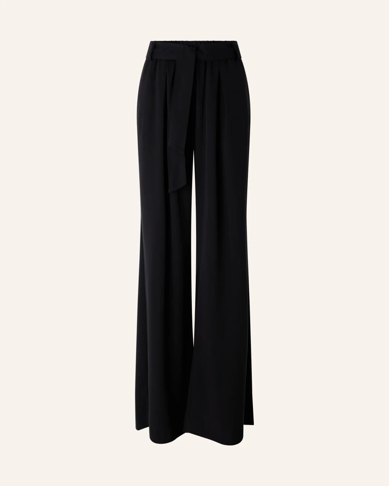 Young Ideas/Henmores - Rim Wide Leg Belted Trousers - Black - 8
