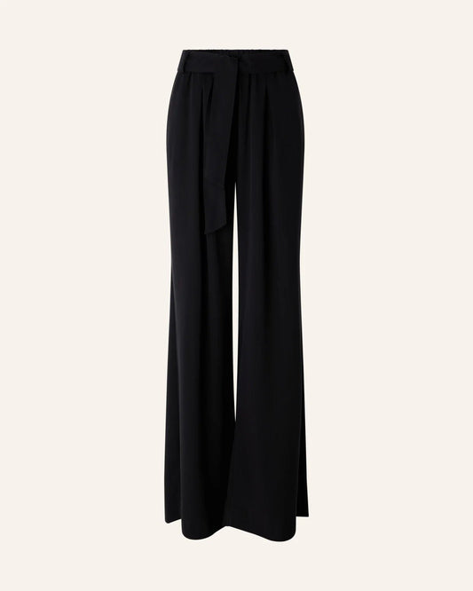 Young Ideas/Henmores - Rim Wide Leg Belted Trousers - Black - 8