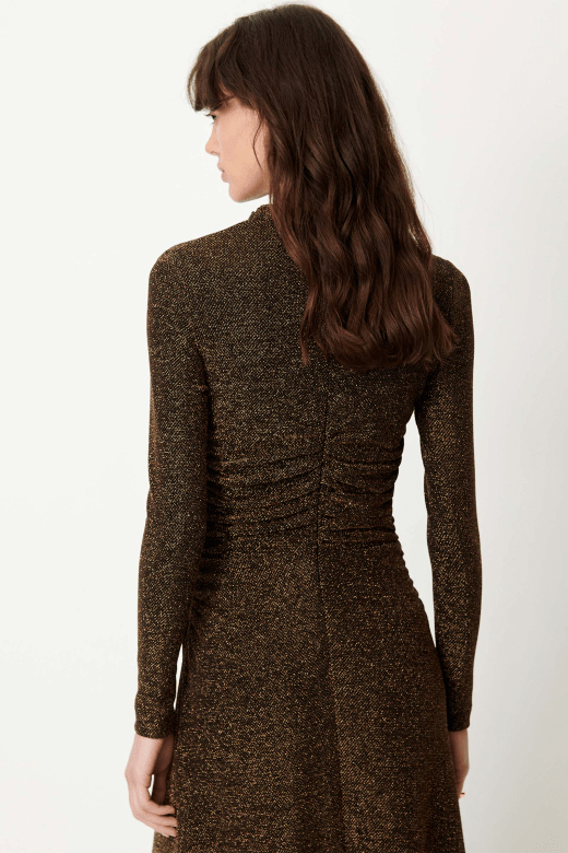 Young Ideas & Henmores -Rita Jersey Fleck Long Dress -Night Gold -XS