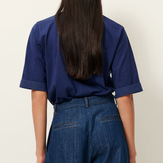 Young Ideas/Henmores - Samico Rolled Sleeve T-Shirt - Blazer Blue - XS
