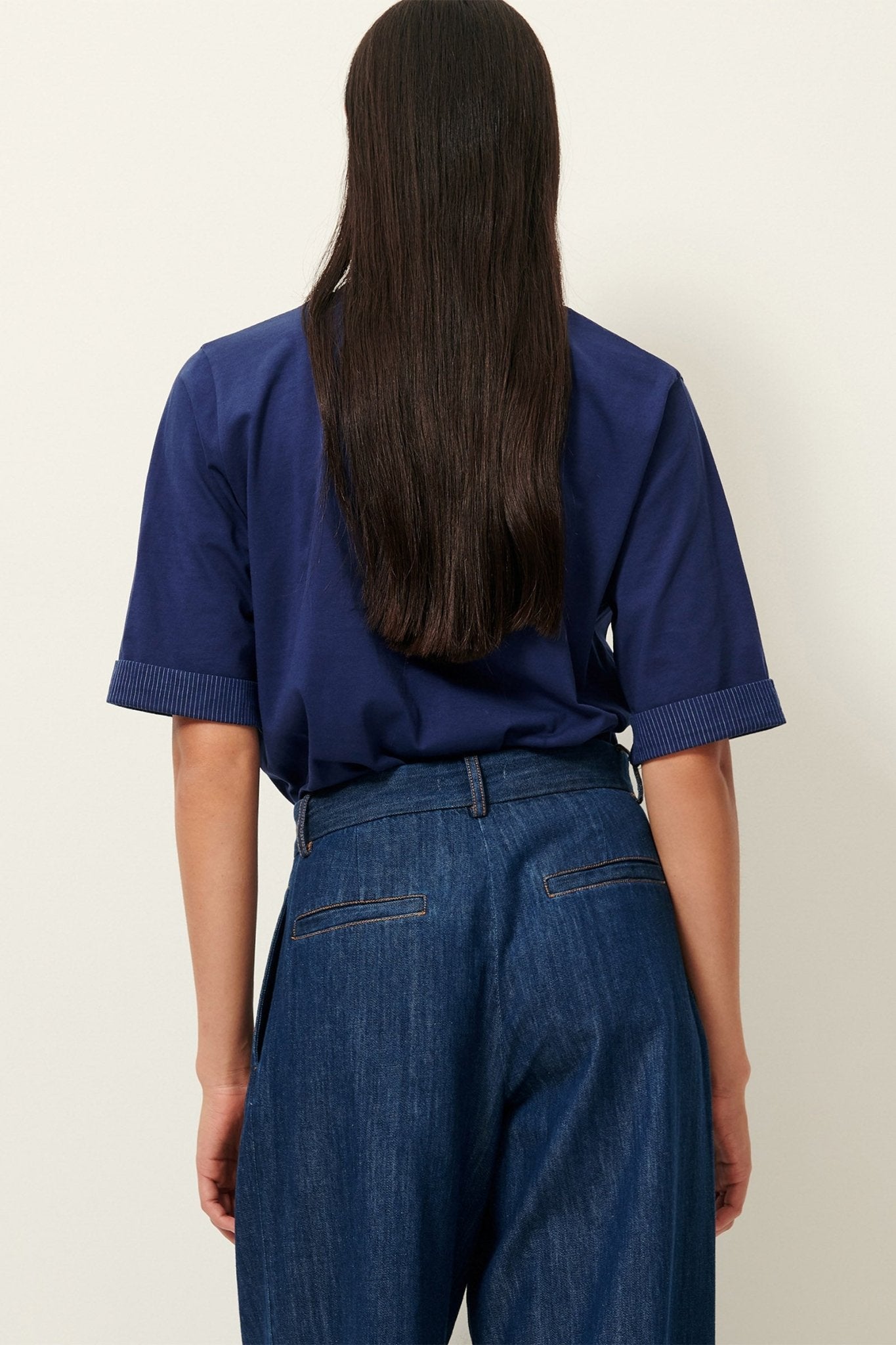 Young Ideas/Henmores - Samico Rolled Sleeve T-Shirt - Blazer Blue - XS