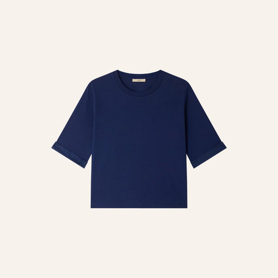 Young Ideas/Henmores - Samico Rolled Sleeve T-Shirt - Blazer Blue - XS