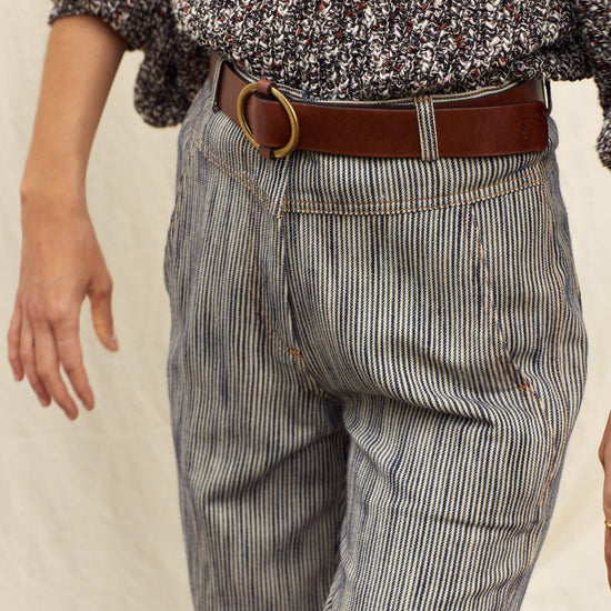 Young Ideas/Henmores - Tisao T Leather Belt - Chestnut - S