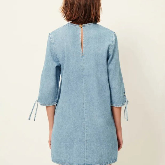 Young Ideas/Henmores - Tizzano Tie Sleeve Detail Dress - Azuru - XS