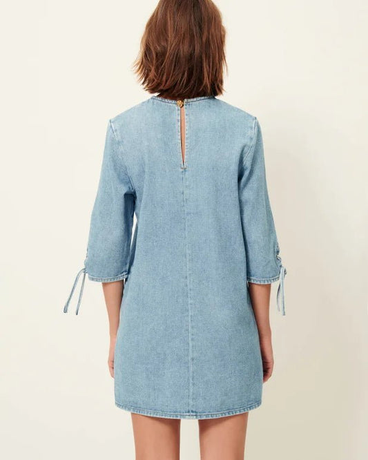 Young Ideas/Henmores - Tizzano Tie Sleeve Detail Dress - Azuru - XS