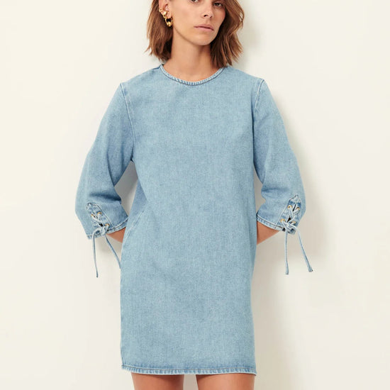 Young Ideas/Henmores - Tizzano Tie Sleeve Detail Dress - Azuru - XS