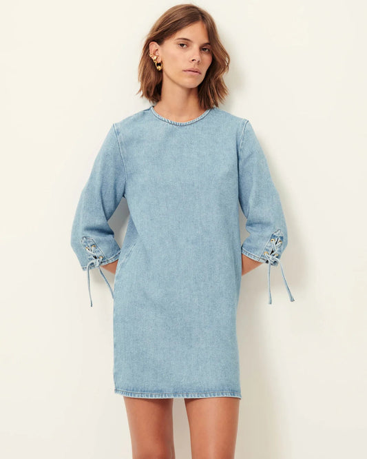 Young Ideas/Henmores - Tizzano Tie Sleeve Detail Dress - Azuru - XS