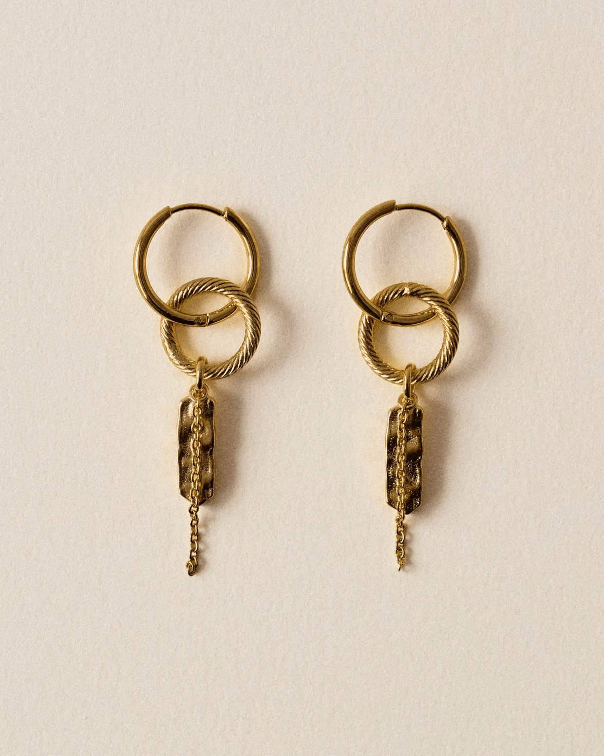 Young Ideas/Henmores - Toti Bo R Asymmetric Drop Earrings - Brown/Gold - OS