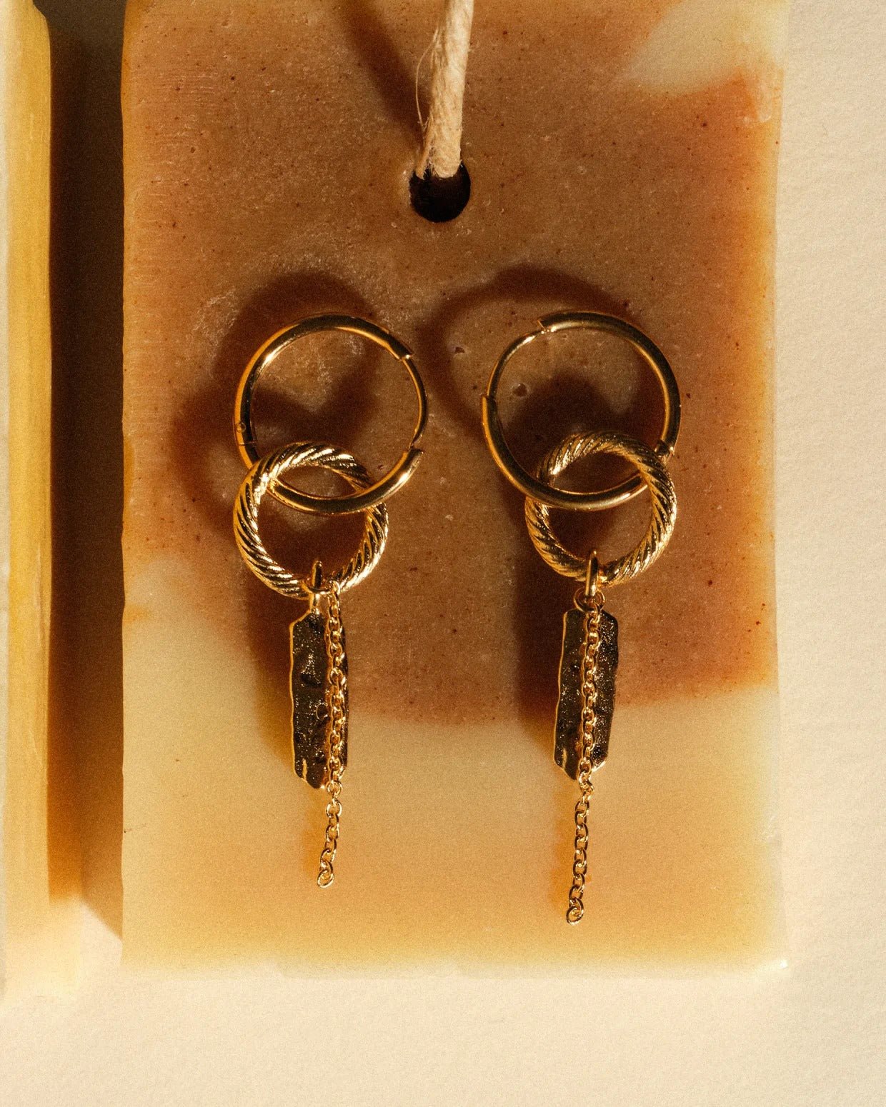 Young Ideas/Henmores - Toti Bo R Asymmetric Drop Earrings - Brown/Gold - OS