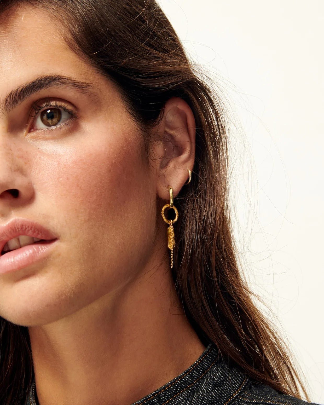 Young Ideas/Henmores - Toti Bo R Asymmetric Drop Earrings - Brown/Gold - OS