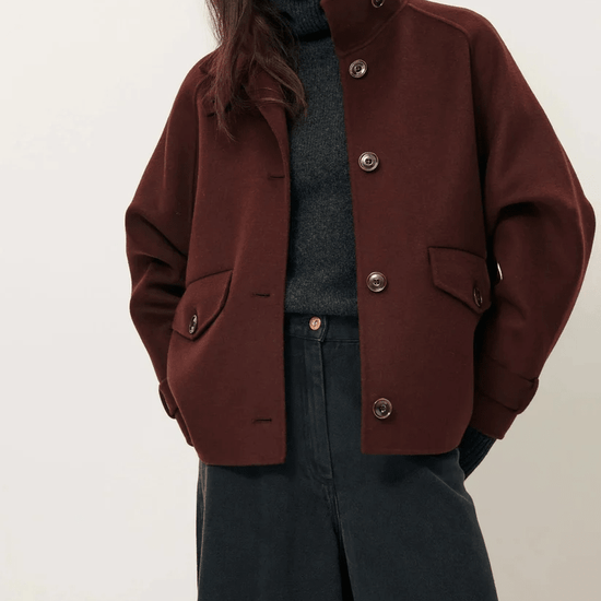 Young Ideas & Henmores -Valley Nevado High Collar Jacket -Sous Bois Brown -XS