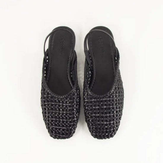 Young Ideas/Henmores - Vana Leather Crosshatch Slingback - Black - 4