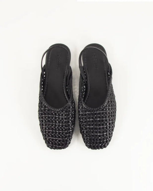Young Ideas/Henmores - Vana Leather Crosshatch Slingback - Black - 4