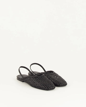 Young Ideas/Henmores - Vana Leather Crosshatch Slingback - Black - 4