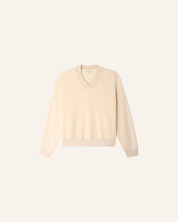 Young Ideas/Henmores - Vechill Cross V Neck Sweatshirt - Oat Milk - XS
