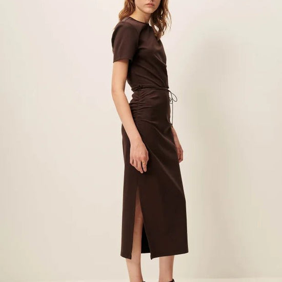 Young Ideas/Henmores - Vertigo Bead Detail Midi Dress - Espresso - S