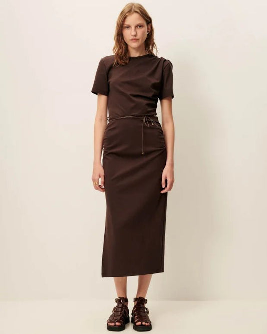 Young Ideas/Henmores - Vertigo Bead Detail Midi Dress - Espresso - S