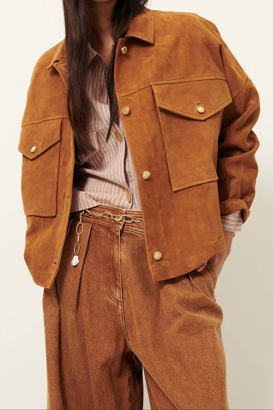 Young Ideas/Henmores - Vilaeste Suede Jacket - Sirocco Brown - S