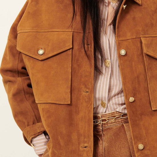 Young Ideas/Henmores - Vilaeste Suede Jacket - Sirocco Brown - S