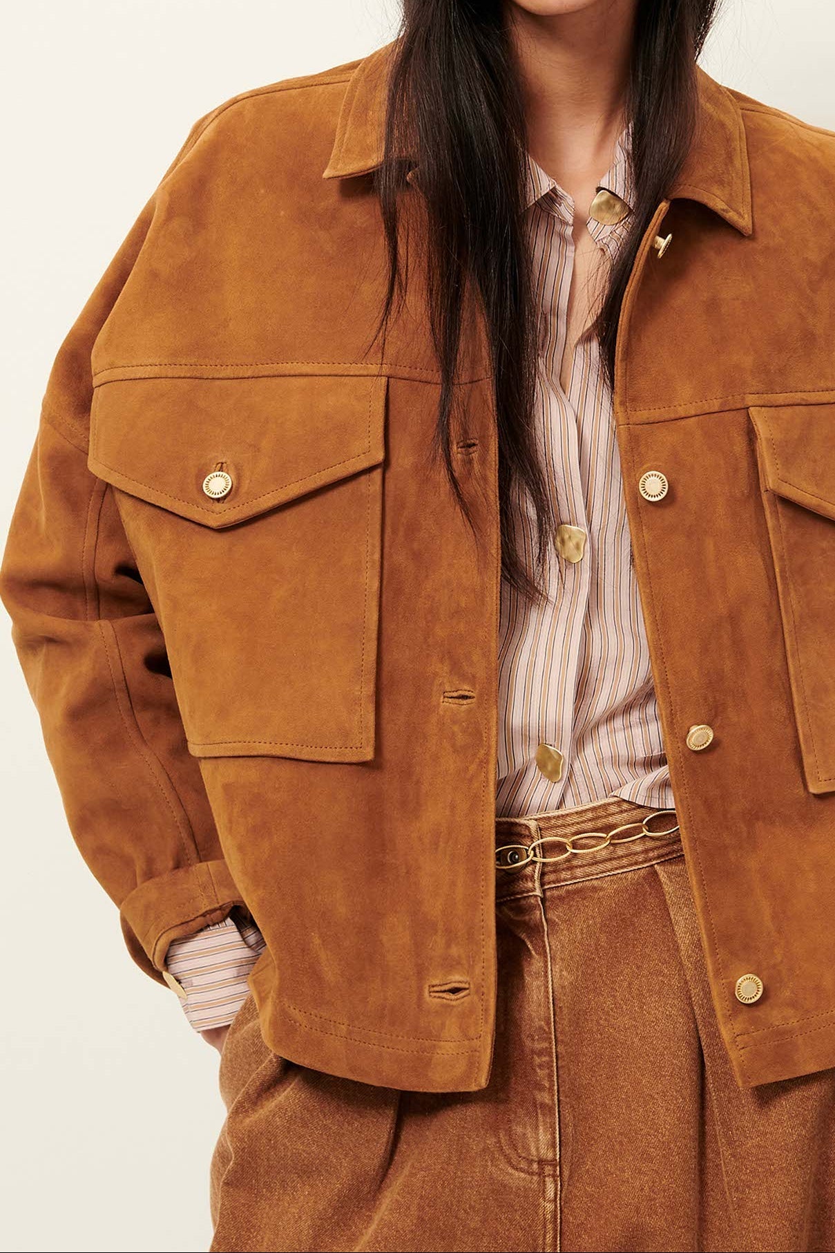 Young Ideas/Henmores - Vilaeste Suede Jacket - Sirocco Brown - S
