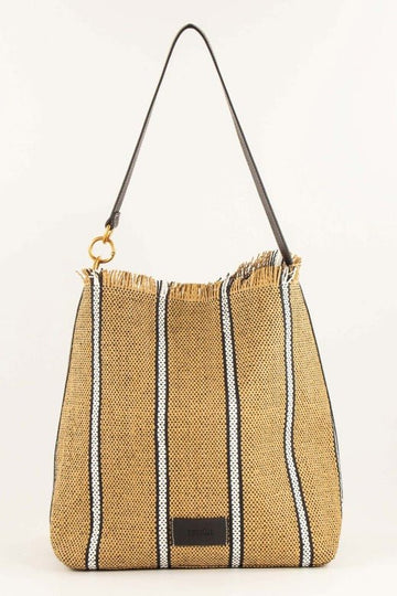 Young Ideas/Henmores - Vita Mia S Raffia Stripe Large Bag - Natural - OS