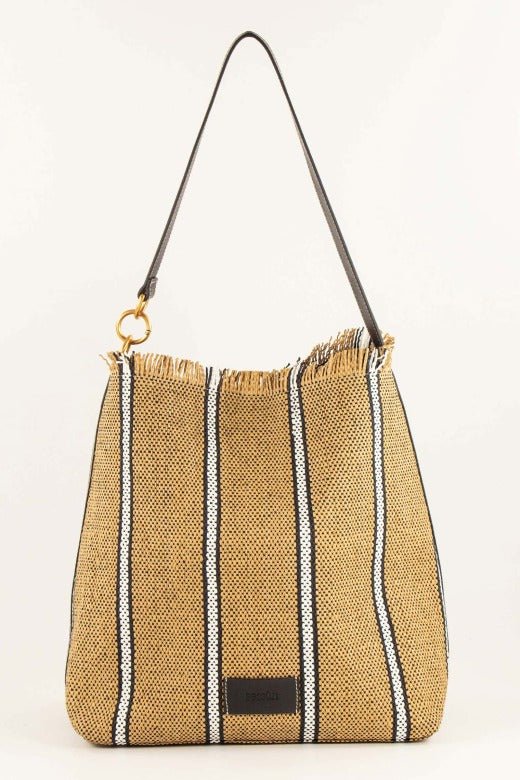 Young Ideas/Henmores - Vita Mia S Raffia Stripe Large Bag - Natural - OS
