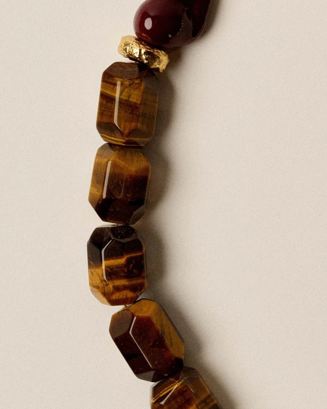 Young Ideas/Henmores - Vylie Tiger Eye Pearly Necklace - Brown/White - OS