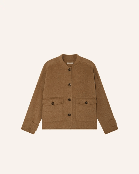 Young Ideas & Henmores -Yalespring Oversized Short Coat -Alpaga Tan -XS