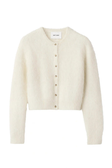 Young Ideas & Henmores -Alpaca Cardigan -Feather White -XS