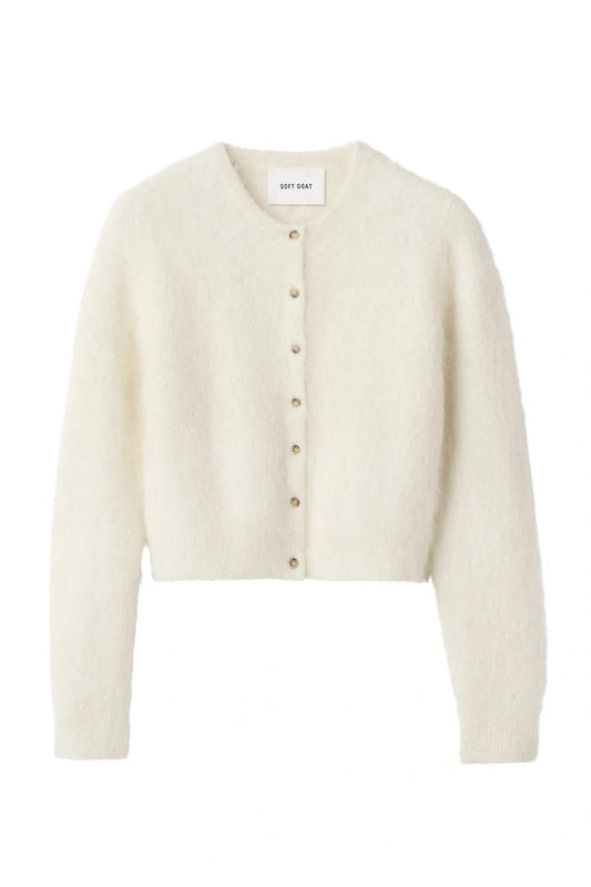 Young Ideas & Henmores -Alpaca Cardigan -Feather White -XS