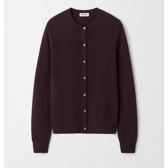 Young Ideas/Henmores - Cashmere Button Through Cardigan - Midnight Plum - XS