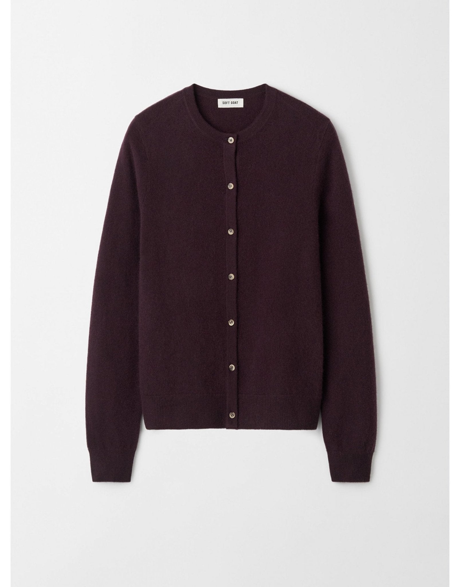 Young Ideas/Henmores - Cashmere Button Through Cardigan - Midnight Plum - XS