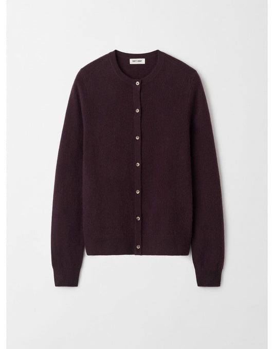 Young Ideas/Henmores - Cashmere Button Through Cardigan - Midnight Plum - XS