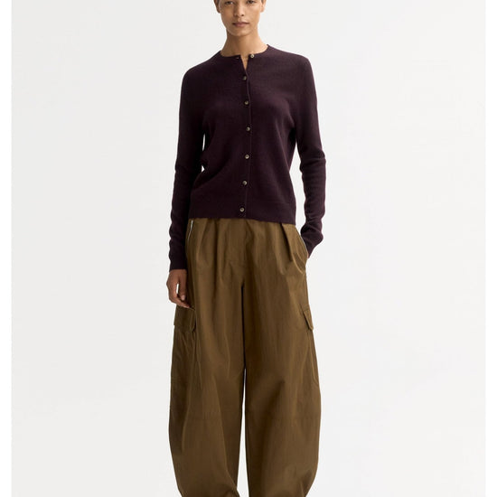 Young Ideas/Henmores - Cashmere Button Through Cardigan - Midnight Plum - XS